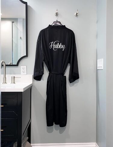 Classy Bride Hubby Satin Robe in Kuwait