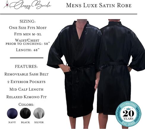 Classy Bride Hubby Satin Robe in Kuwait