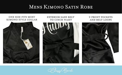 Classy Bride Hubby Satin Robe in Kuwait
