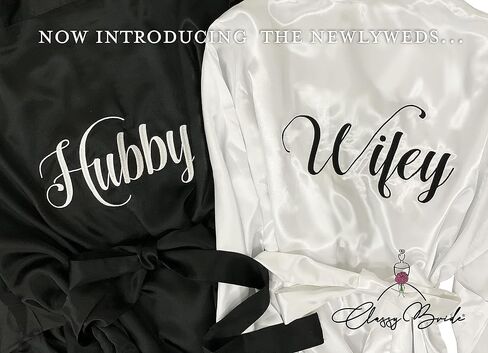 Classy Bride Hubby Satin Robe in Kuwait