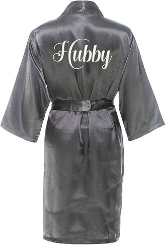 Classy Bride Hubby Satin Robe in Kuwait