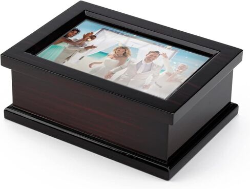 Sophisticated Modern 4 X 6 Photo Frame Musical Jewelry Box - Many Songs to Choose - Silver Bells in Saudi Arabia