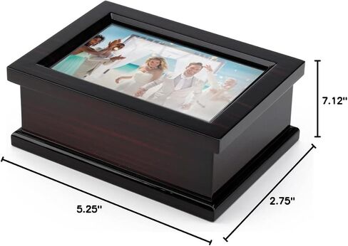Sophisticated Modern 4 X 6 Photo Frame Musical Jewelry Box - Many Songs to Choose - Silver Bells in Saudi Arabia