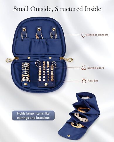 FINTIE Travel Jewelry Case, Small Velvet Jewelry Bag with Zipper, Anti-Scratch & Portable Organizer Pouch for Rings, Earrings, Necklaces, Watches and Bracelets, Gift for Women Girl (Teal Blue) in Kuwait