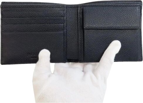 Prada Mens Black Vitello Micro Grain Leather Bifold Wallet Triangle Enamel Logo 2MO738 in Kuwait