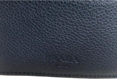 Prada Mens Black Vitello Micro Grain Leather Bifold Wallet Triangle Enamel Logo 2MO738 in Kuwait