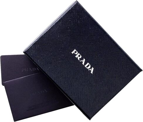 Prada Mens Black Vitello Micro Grain Leather Bifold Wallet Triangle Enamel Logo 2MO738 in Kuwait