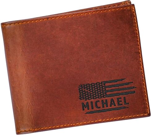 Personalized Leather Wallet for Dad with Kids Names, Fist Bump Fathers Day Gift for Dad, Grandpa, Papa, Custom Engraved Wallet Gift for Daddy, Bonus Dad, Stepdad, Uncle, Birthday, Christmas in Kuwait