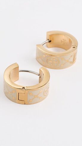 Tory Burch Women's Small Icon T Monogram Hoop Earrings in Saudi Arabia