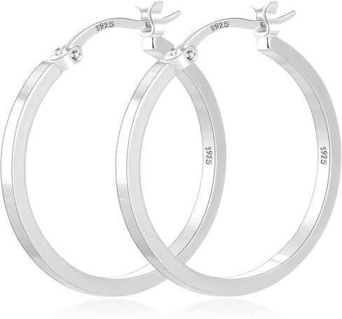PABBEU 925 Sterling Silver Hoop Earrings Hypoallergenic Silver Hoop Earrings Lightweight Large Hoop Earrings for Women with 925 Sterling Silver Post 20/30/40/50/60/70mm in Saudi Arabia