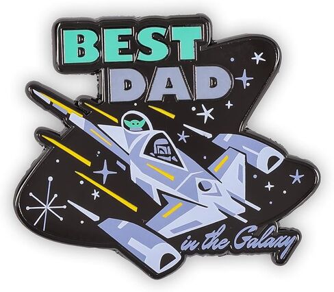Star Wars: The Mandalorian "Best Dad In The Galaxy" Father's Day Enamel Pin | Badge Accessories For Lanyard, Backpack, Clothes in Kuwait