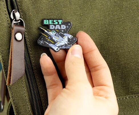 Star Wars: The Mandalorian "Best Dad In The Galaxy" Father's Day Enamel Pin | Badge Accessories For Lanyard, Backpack, Clothes in Kuwait