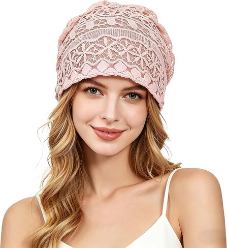 Women's Soft Lined Hollow Out Knit Slouchy Beanie in Saudi Arabia