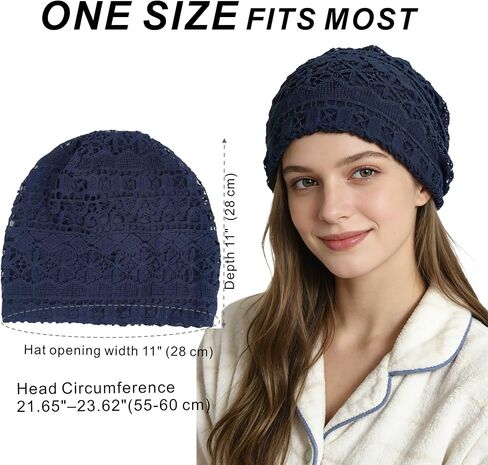 Women's Soft Lined Hollow Out Knit Slouchy Beanie in Saudi Arabia