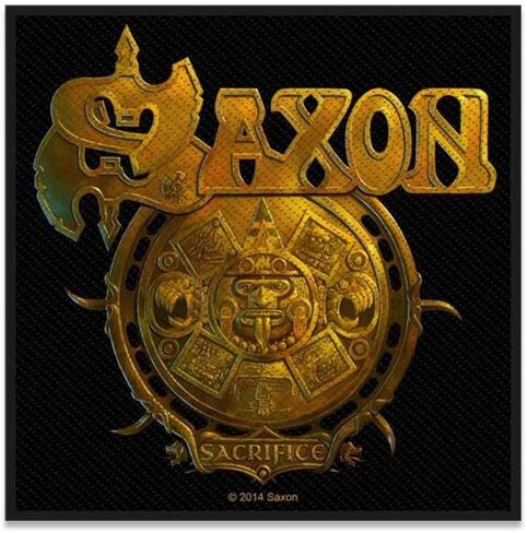Saxon Officially Licensed Gift Set - 1 Jersey Beanie, 1 Standard Woven Patch, 1 Set of Five Guitar Picks Black in Kuwait