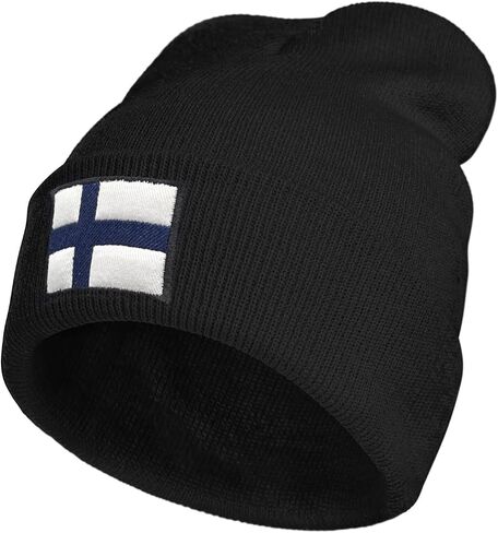 Finland Flag Finnish Beanie Hat for Men Women Winter Warm Beanie Hats Stretch Skull Knit Hat Cap Black in Saudi Arabia