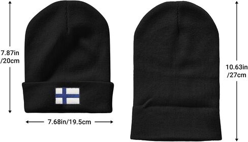 Finland Flag Finnish Beanie Hat for Men Women Winter Warm Beanie Hats Stretch Skull Knit Hat Cap Black in Saudi Arabia
