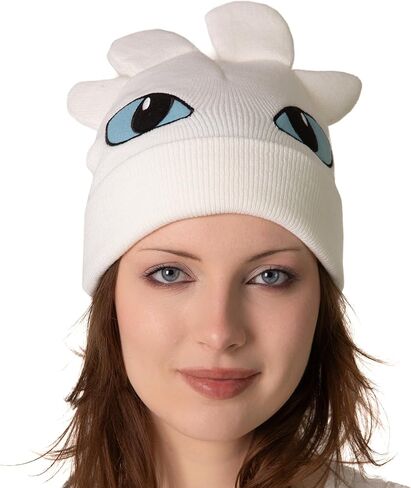 ComfyCamper White Dragon Beanie Hat for Womens - Adults Women Mens Animal Dragons Wing Cosplay Halloween in Kuwait