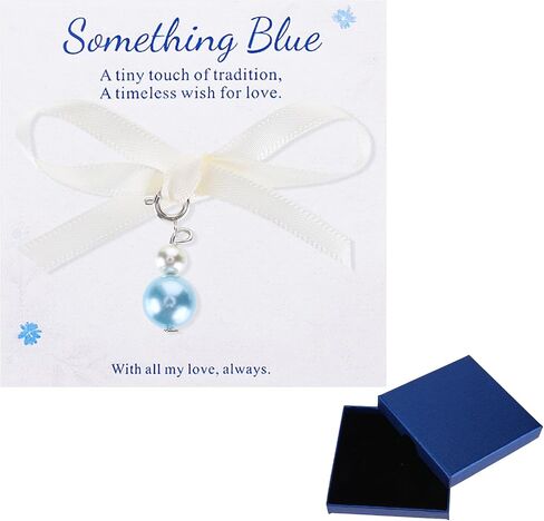 Something Blue Gift for Bride, Blue Pearl Bridal Bouquet Charm Bag Charm, Bride to Be Gifts, Marry and Engagement Bouquet Accessories, Wedding Bridal Shower Valentines Day Memorial Gifts in Saudi Arabia