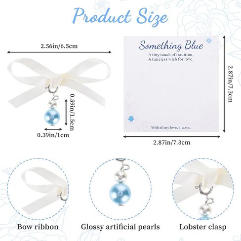Something Blue Gift for Bride, Blue Pearl Bridal Bouquet Charm Bag Charm, Bride to Be Gifts, Marry and Engagement Bouquet Accessories, Wedding Bridal Shower Valentines Day Memorial Gifts in Saudi Arabia