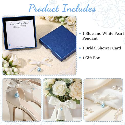 Something Blue Gift for Bride, Blue Pearl Bridal Bouquet Charm Bag Charm, Bride to Be Gifts, Marry and Engagement Bouquet Accessories, Wedding Bridal Shower Valentines Day Memorial Gifts in Saudi Arabia
