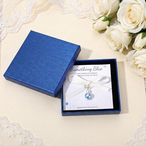 Something Blue Gift for Bride, Blue Pearl Bridal Bouquet Charm Bag Charm, Bride to Be Gifts, Marry and Engagement Bouquet Accessories, Wedding Bridal Shower Valentines Day Memorial Gifts in Saudi Arabia