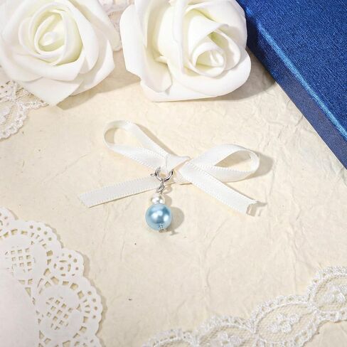 Something Blue Gift for Bride, Blue Pearl Bridal Bouquet Charm Bag Charm, Bride to Be Gifts, Marry and Engagement Bouquet Accessories, Wedding Bridal Shower Valentines Day Memorial Gifts in Saudi Arabia