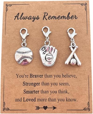 BaseBall Clip on Charms Zipper Pull Sport Charms for Necklace Bracelets Keychain in Kuwait