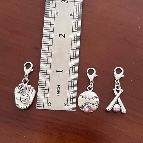 BaseBall Clip on Charms Zipper Pull Sport Charms for Necklace Bracelets Keychain in Kuwait