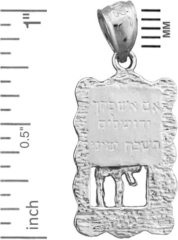 925 Sterling Silver Western Wall Chai Charm, RP-9078-SS in Saudi Arabia