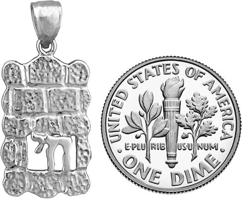 925 Sterling Silver Western Wall Chai Charm, RP-9078-SS in Saudi Arabia