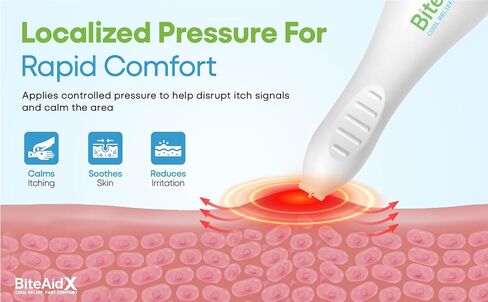 Mosquito Bite Relief Tool - Instant Anti-Itch Relief, Cooling X-Tip, Reusable & Chemical-Free Bug Bite Soother for Adults & Kids in Kuwait