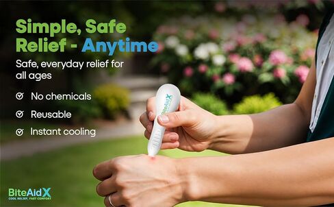 Mosquito Bite Relief Tool - Instant Anti-Itch Relief, Cooling X-Tip, Reusable & Chemical-Free Bug Bite Soother for Adults & Kids in Kuwait