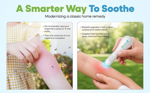 Mosquito Bite Relief Tool - Instant Anti-Itch Relief, Cooling X-Tip, Reusable & Chemical-Free Bug Bite Soother for Adults & Kids in Kuwait