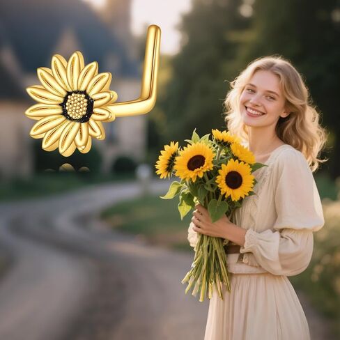 POPLYKE Flower Nose Rings 925 Sterling Silver Nose Ring for Women Sunflower Daisy Jewelry Gifts in Kuwait