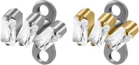 2PCS 14G G23 Titanium Cubic Zirconia Dermal Anchor Set Hypoallergenic Butterfly Flowers Microdermal Tops & Base for Lip, Cheek, Chest Piercing body Jewelry in Kuwait