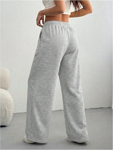 GORGLITTER Girl's Low Rise Barrel Sweatpants Casual Wide Leg Workout Lightweight Loose Baggy Sweat Pants with Pockets in Kuwait