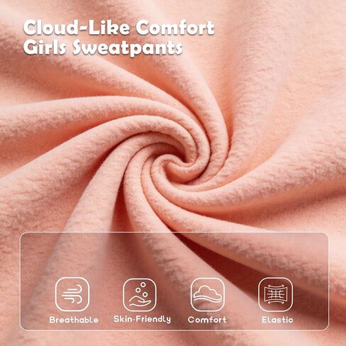 4 Pack Toddler Girls Fleece Sweatpants - Winter Warm Fleece Pants with Pockets, Athletic Microfleece Pants for 2-6 Years Toddler, Baby Girl Thermal Joggers 3Y-G1 in Saudi Arabia