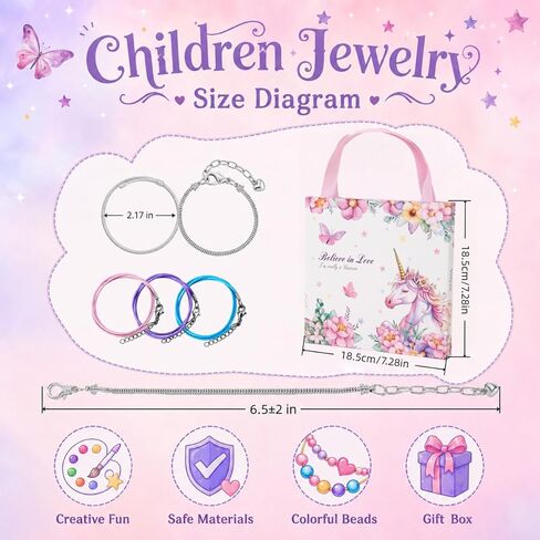 Charm Bracelet Making Kit for Girls,DIY Jewelry Crafts Toy Gifts for Kids,Girl Birthday Gift Ages 6 7 8 9 10 in Kuwait