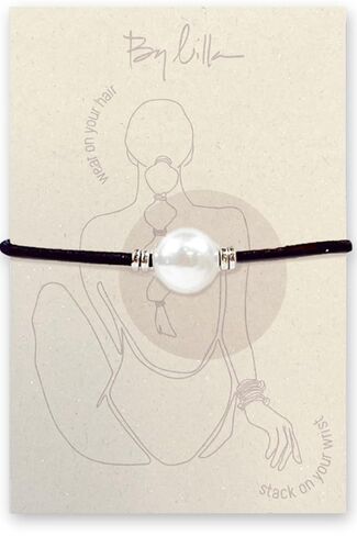 By Lilla Bracelet Hair Ties for Women - Hair Tie Bracelet with Silver Accents - Boho Handmade Jewelry for Wrist and Ponytail (Mega Halo-Nectarine) in Kuwait