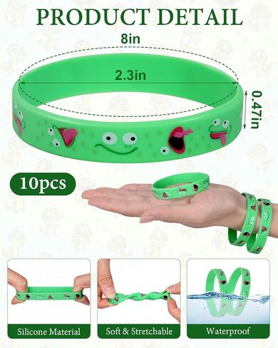 12 Packs for H0ppers Lizard Silicone Bracelets Set, Silicone Wristbands Bracelet for Hop-pers, Lizard Printed Inspired Cartoon Merchandise Party Favors in Kuwait