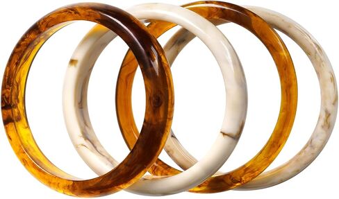 HOVEOX Acrylic Bangles Chunky Bracelets for Women Resin Bangles Bracelets for Women Resin Jewelry Acrylic Jewelry (4 Pcs) in Kuwait
