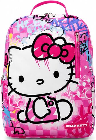 Fast Forward Hello Kitty Girls Backpack - Lightweight Spacious 16 Inch School Backpack for Kids with 3D Character Tag, Size One Size, Hello Kitty Pink in Kuwait