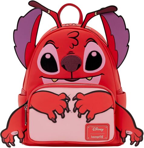 Loungefly Disney: Lilo & Stitch - Leroy - حقيبة ظهر صغيرة مطرزة للحفلات التنكرية - رائعة للأطفال والكبار - حقائب قابلة للجمع in Kuwait