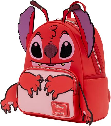Loungefly Disney: Lilo & Stitch - Leroy - حقيبة ظهر صغيرة مطرزة للحفلات التنكرية - رائعة للأطفال والكبار - حقائب قابلة للجمع in Kuwait