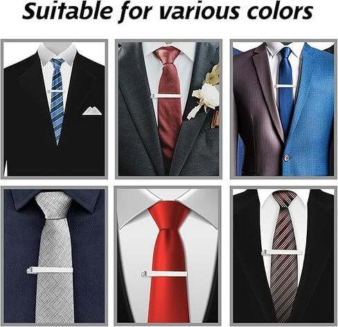 Silver Tie Clip, 3 Pcs Tie Clips For Men Silver Tie Bar Clip Set For Regular Ties Necktie Anniversary Business Best Gift Skiny Necktie Meeting Bar Pinch Clip Set Silver Black Tone Pack For Mens Clasp in Saudi Arabia