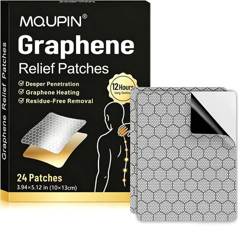 24PCS Graphene Self-Warming Herbal Patches, with Natural Warming Herbal & Far Infrared Heat, Ultra Strength Heat Patches for Muscle Joint of Knee Shoulder Neck Back in Saudi Arabia