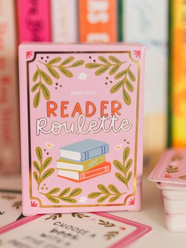 Pippi Post Reader Roulette Card Game – 54 Reading Prompt Cards to Choose Your Next Book – Book Lover Gift, TBR Picker Deck with Gold Foil Storage Box in Saudi Arabia