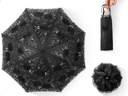 UV Blocking Sun Umbrella Vintage Lace Embroidery Parasol for Wedding Party Photo Shoots in Saudi Arabia