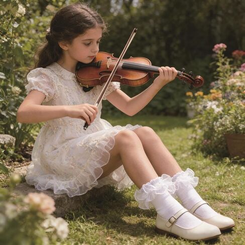 4 Pairs Girls Ruffle Socks Toddler Girl Frilly Lace Dress Ruffles Fold Over Cuff Sock Comfortable Cotton Socks in Kuwait